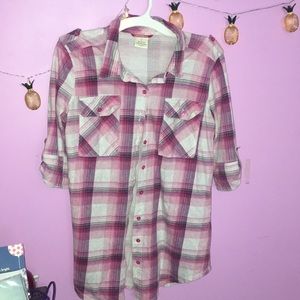 Unionbay Cotton Pink and White Girls’ Flannel